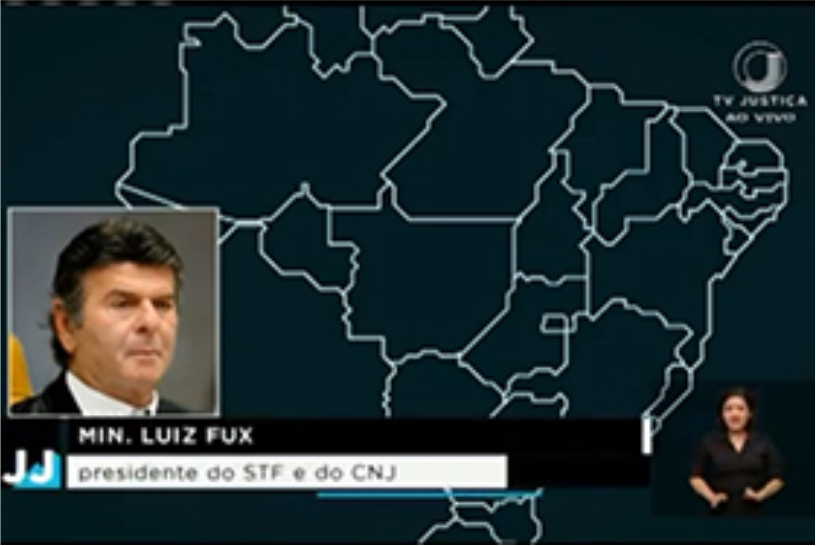 foto pequena do ministro Fux ao lado do mapa do Brasil 