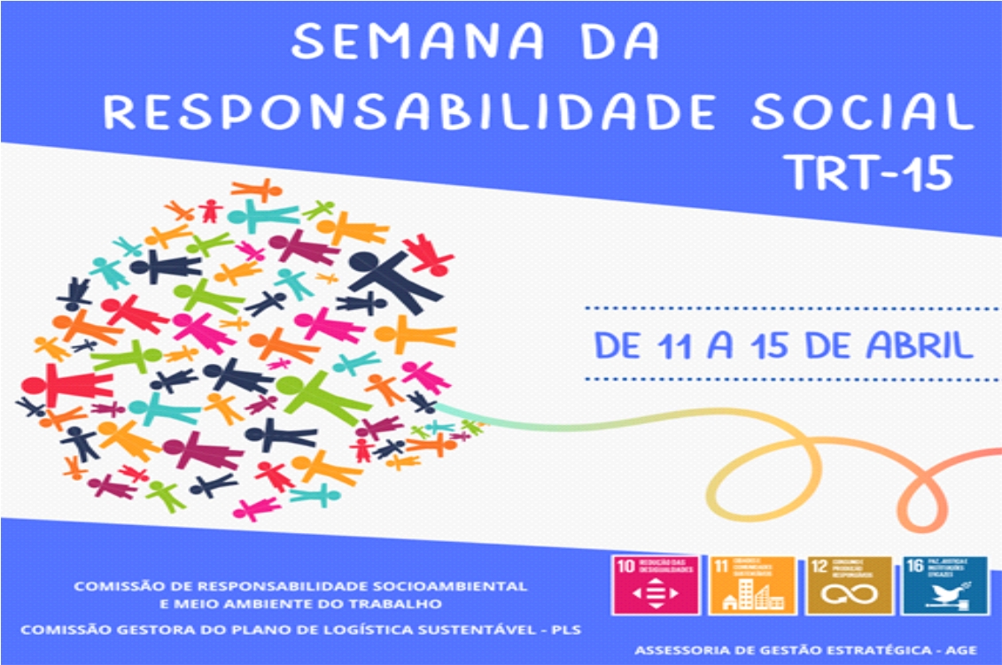 TRT-15 promove Semana da Responsabilidade Social a partir desta segunda-feira