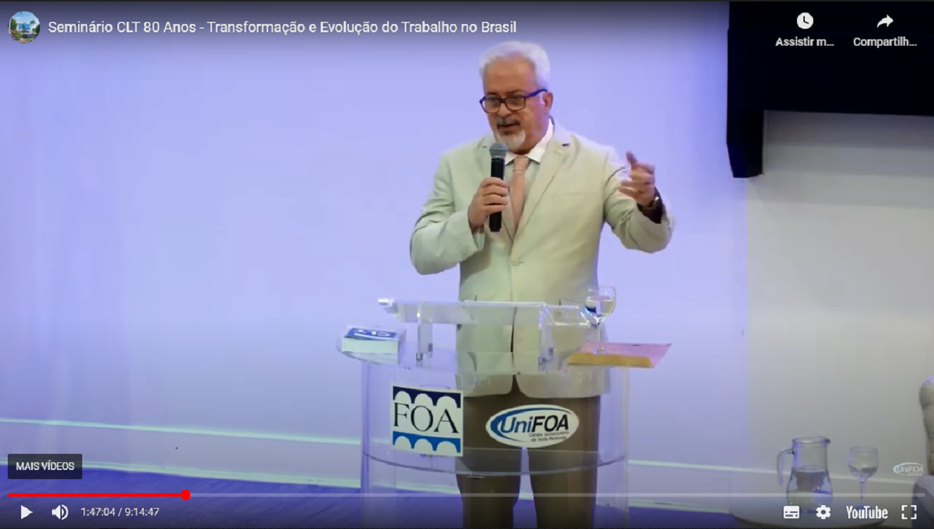 Vice-diretor da Ejud15 discorre sobre Gênese da CLT em seminário comemorativo no Amazonas