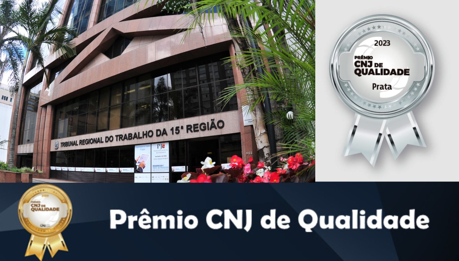 TRT-15 recebe Prêmio Prata de Qualidade 2023 do CNJ
