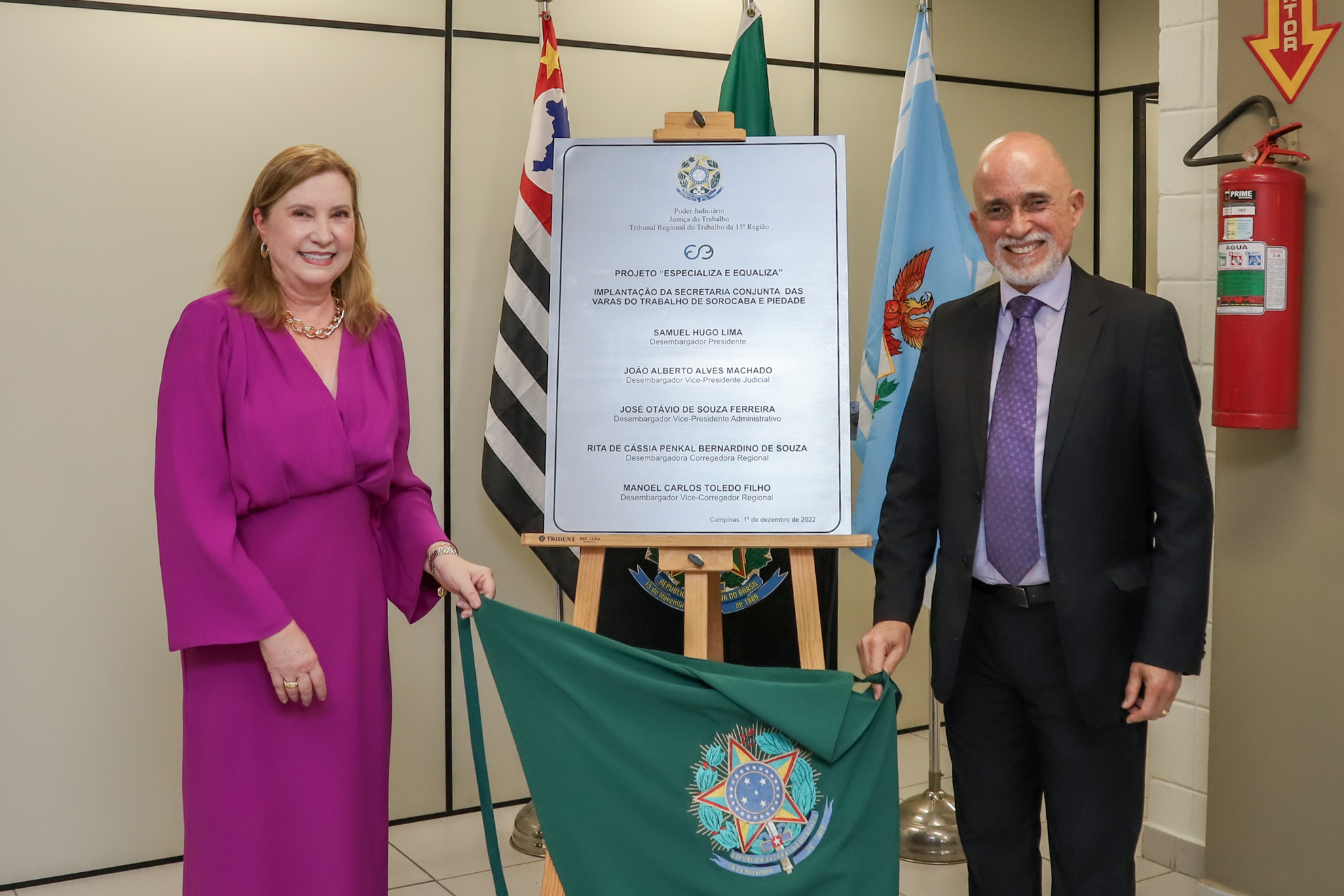 #ParaTodosVerem: presidente e corregedora descerram placa de implantação do Projeto Especializa e Equaliza