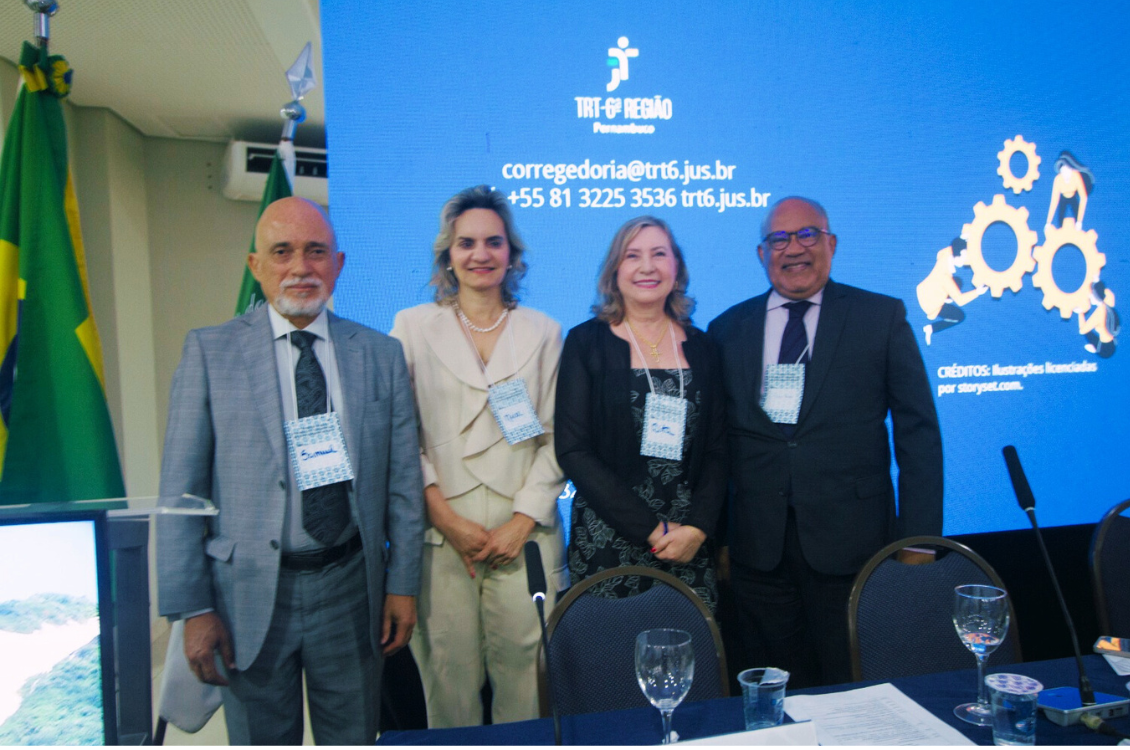 desembargadores Fábio André de Farias (TRT6) e Rita de Cássia Penkal Bernardino de Souza (TRT15)