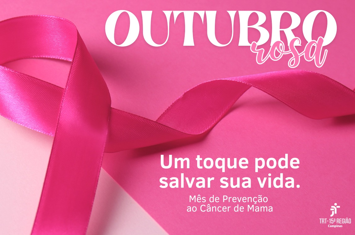 Imagem de um laço rosa, símbolo da campanha de prevenção do câncer de mama