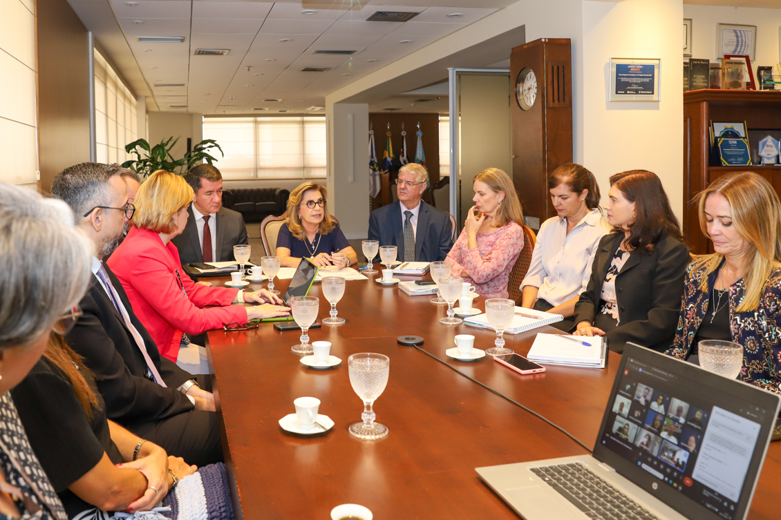 #ParaTodosVerem: membros da Comissão reunidos ao redor de uma mesa de madeira