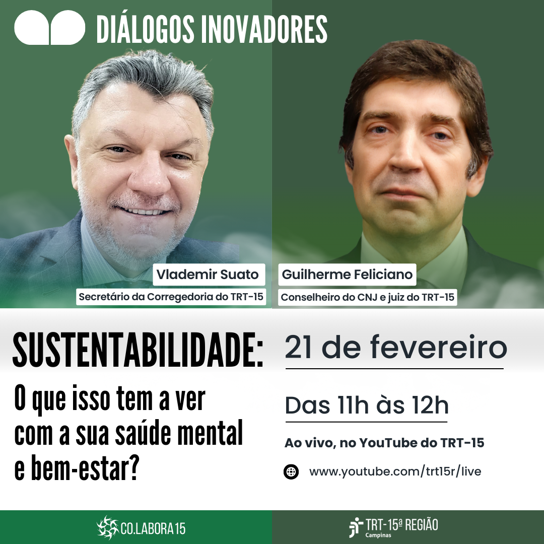 Banner com as informações do evento: sexta-feira (21/02), das 11h às 12h