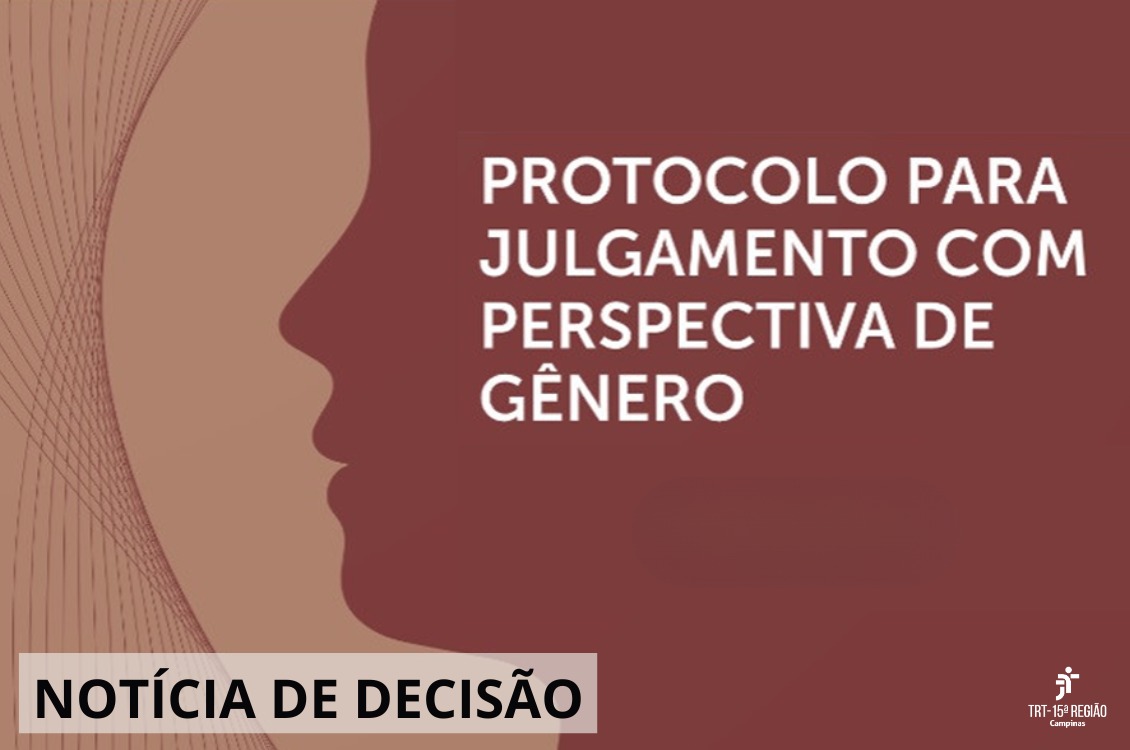 #ParaTodosVerem: imagem em tons terracota com o texto "Protocolo pra julgamento com perspectiva de gênero". 