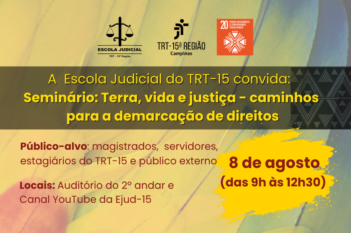 imagem de fundo amarelo com grafismos, trazendo os dados sobre o evento
