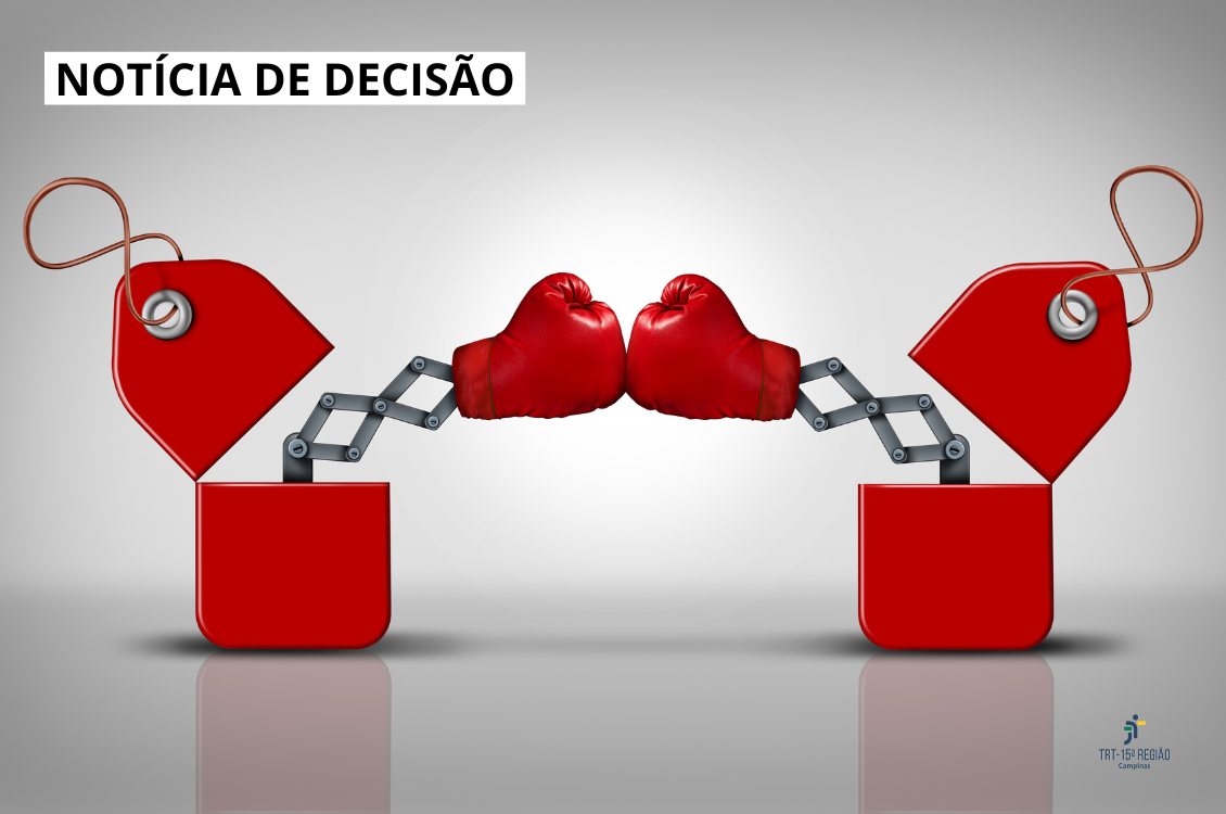 quadro cinza com dois dispositivos vermelhos com luvas de boxe, simulando briga.