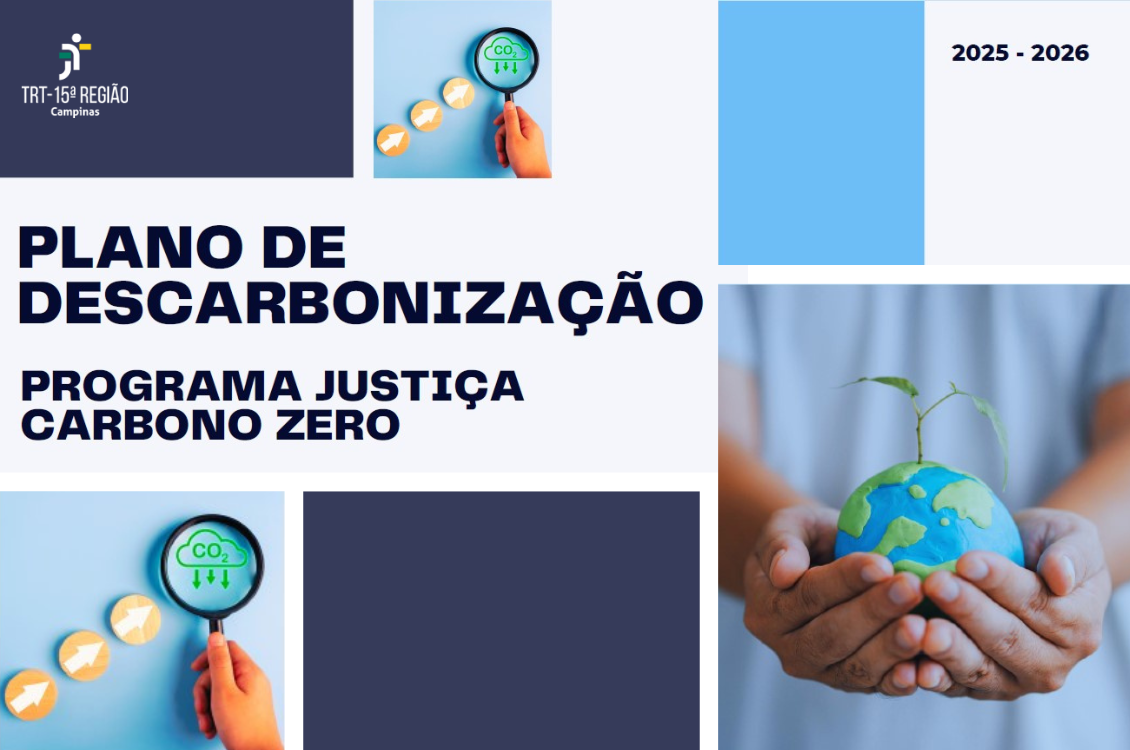 capa do plano de descarbonização do TRT-15