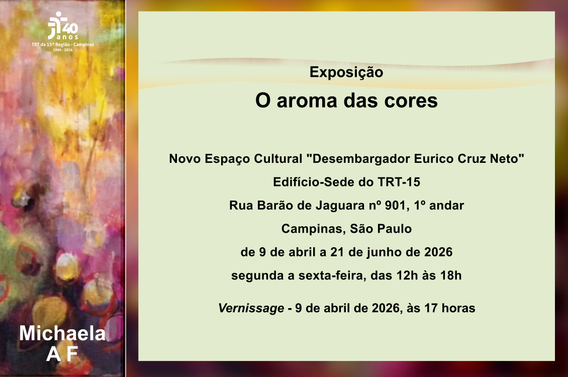 obra da artista com dados sobre vernissage e exposição