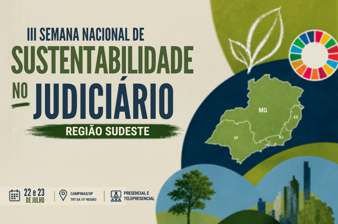 banner alusivo ao evento em tons verde, azul com o mapa da região Sudeste 