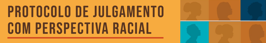 nome do protocolo com fundo laranja e seis etnias diferentes representadas em pequenos quadrados coloridos de laranja e azul no lado direito da tela