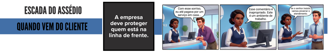 Tirinhas educativas sobre prevenção ao assédio
