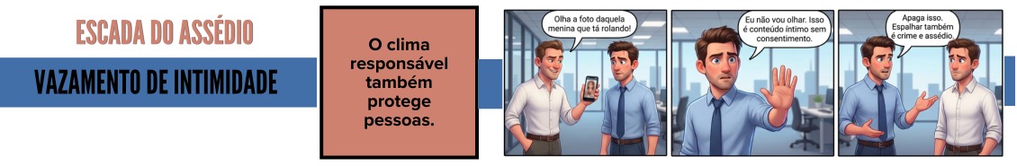 Tirinhas educativas sobre prevenção ao assédio