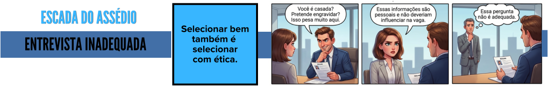 Tirinhas educativas sobre prevenção ao assédio