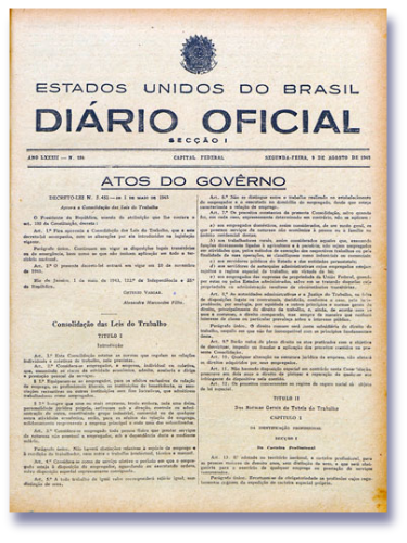 Capa antiga do Diário Oficial