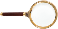 Golden Magnifying Glass with Wooden Handle