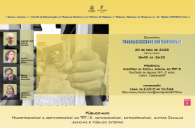quadro amarelo com fotos e informações sobre a programação