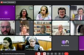 Servidores e juízes participam do curso de forma telepresencial. 