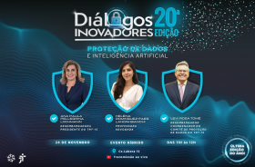 Banner explicativo do evento, com fotos dos palestrantes