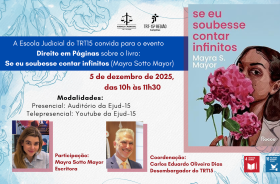 #ParaTodosVerem: banner com fundo branco e azul, contendo informações sobre o evento