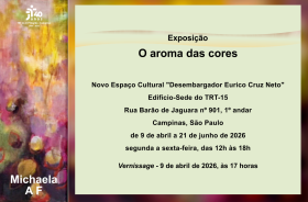 obra da artista com dados sobre vernissage e exposição