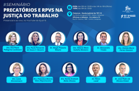 quadro azul com fotos de todos os palestrantes e dados do evento