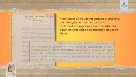 À esquerda, primeira página da petição inicial do processo n°109 de 1946 de Araraquara. Destaque da página que identifica a retenção da carteira profissional.