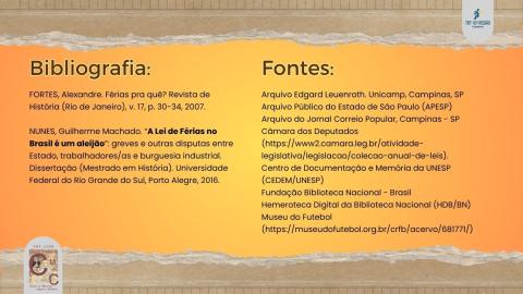 Fontes e bibliografia usadas para coletas de dados, periódicos e imagens.