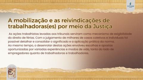 Texto destaca as ações trabalhistas como mecanismos de exigibilidade e consolidação do Direito de Férias.