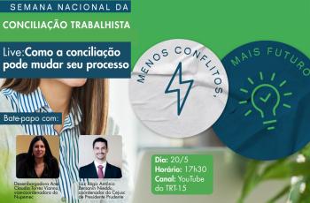 identidade visual da campanha, slogan e as informações sobre a live