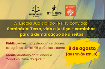 imagem de fundo amarelo com grafismos, trazendo os dados sobre o evento