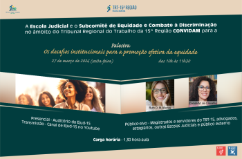 quadro bege e verde com dados do evento, fotos de mulheres e foto da palestrante e mediadora em grafismos 