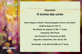 obra da artista com dados sobre vernissage e exposição