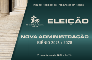 banner com data e horário da eleição da nova administração e logotipo dos 40 anos